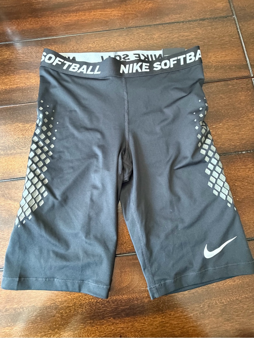 Nike Black Compression Shorts with White Branded Waistband